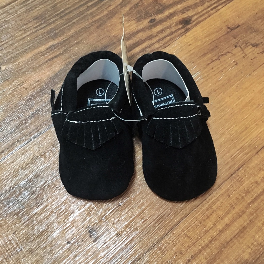 Black baby moccasins